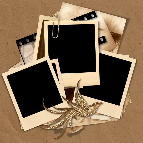 Vintage polaroid frame with space for text or photos — Stock Photo, Image