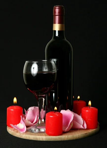 Víno a svíčky — Stock fotografie