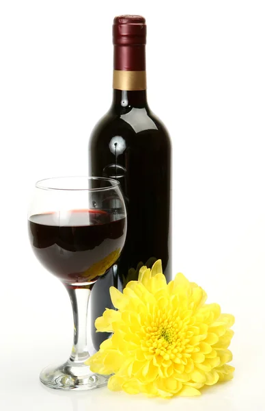 Wein und Blume — Stockfoto