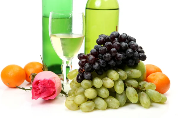 Ripe fruit and wine Stock Photo