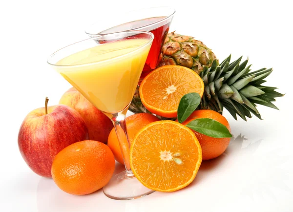 Fresh fruit and juice — Stock Photo, Image