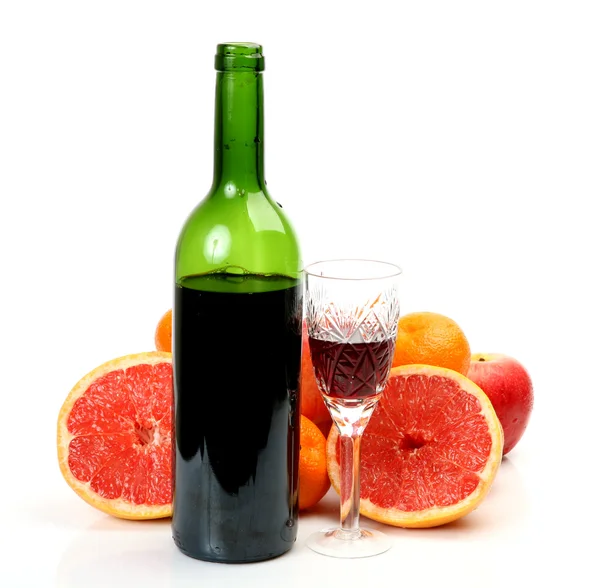 Vers fruit en wijn — Stockfoto