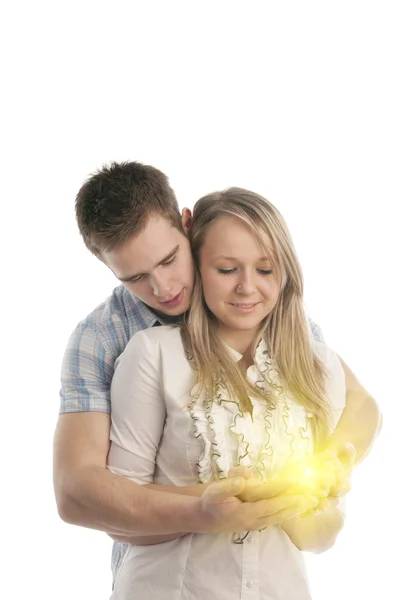 浪漫的年轻夫妇的肖像 — 图库照片