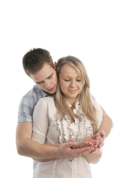 Portrait of a romantic young couple — Stock Photo, Image
