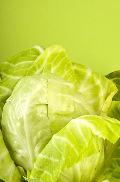 Fresh cabbage on green — Stock Photo, Image