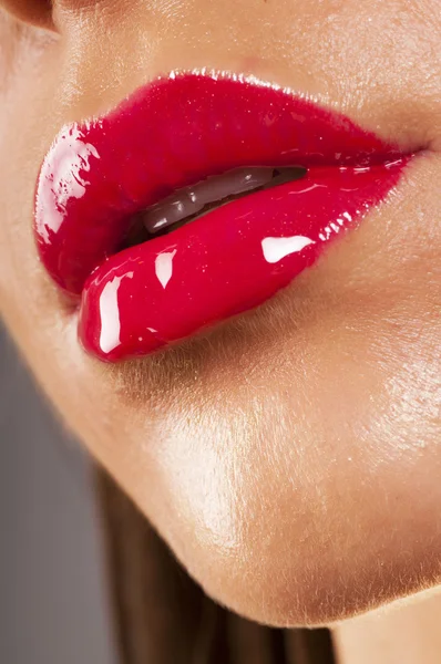 Make-up aus hellen Lippen — Stockfoto