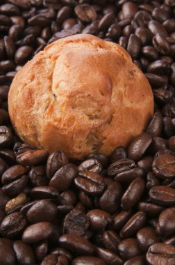 Bun on coffee background