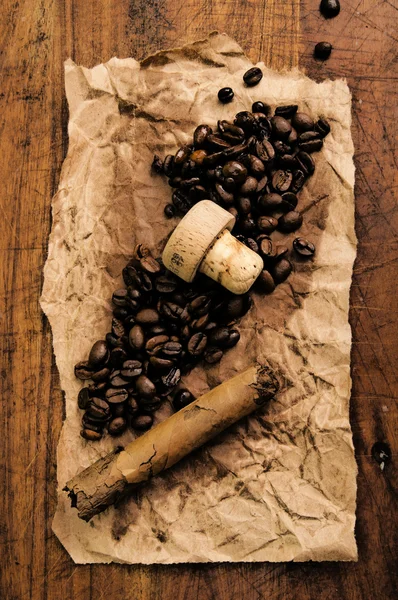 Szemes kávé-csendélet — Stock Fotó