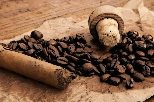 Grains de café nature morte — Photo