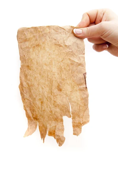 Παλιό χαρτί σε φόντο ξύλου. — Φωτογραφία Αρχείου