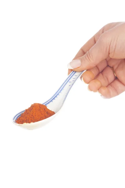 Spice paprica in spoon — Stock Photo, Image