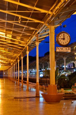 Interior of the Sirkeci railway station historic architecture, last station of the Orient Express in Istanbul, Turkey clipart