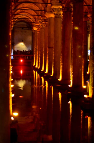 stock image Turkey. Istanbul. Underground basilica cistern. Byzantine water reservoir build by Emperor Justinianus