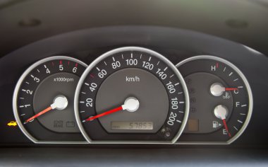 Speedometer in the car clipart