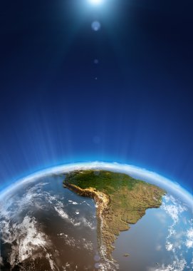 South America space view clipart