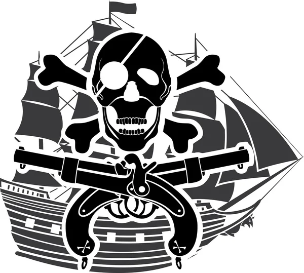Navio pirataria — Vetor de Stock
