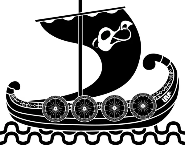 Antigua nave vikinga — Vector de stock