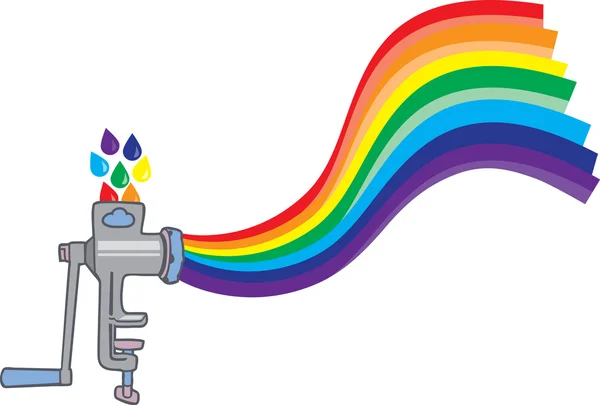 Meat grinder creating a rainbow — Stock Vector