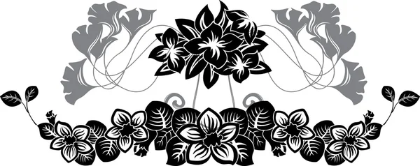 Floral stencil patroon set — Stockvector