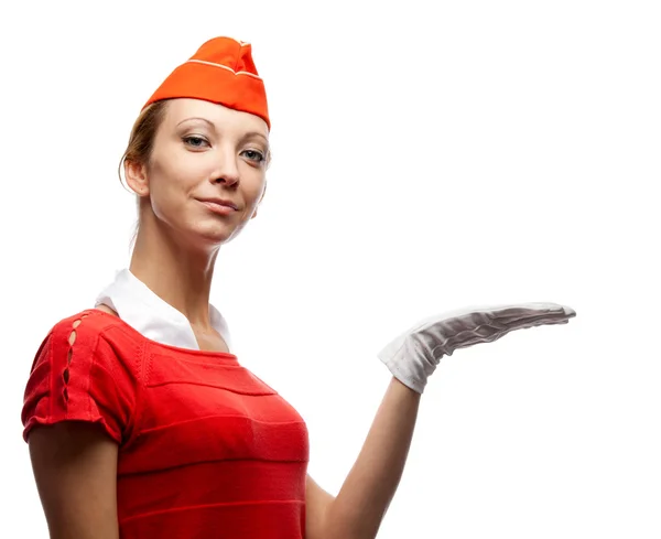 Ładny stewardessa — Zdjęcie stockowe