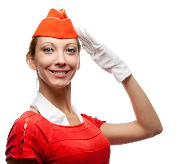 Ładny stewardessa — Zdjęcie stockowe