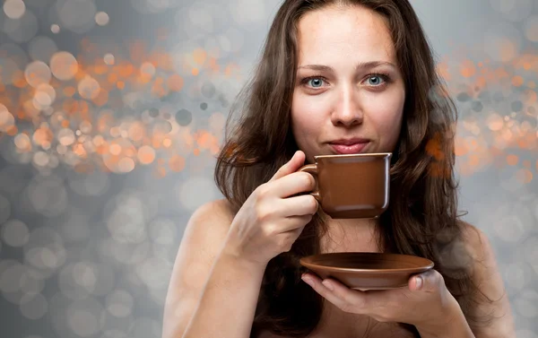 Beautiful Woman With Coffee. — Stock Photo, Image