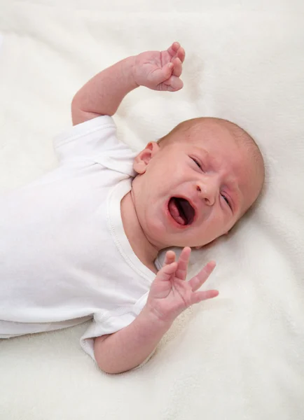 Yeni doğan bebek ağlıyor — Stok fotoğraf