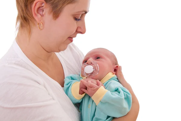 Giovane donna con il suo neonato — Foto Stock