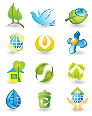 Set of nature design elements clipart