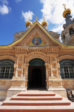 Church in Jerusalem. Golden domes clipart