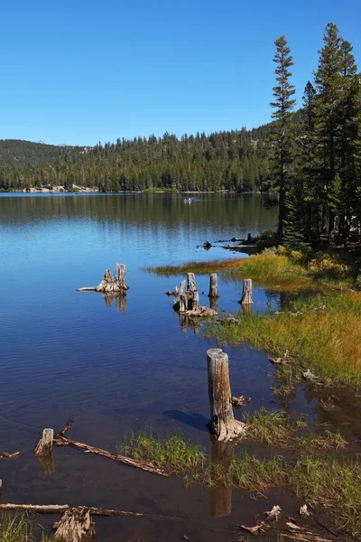 Un lago tranquilo en las montañas — Foto de Stock