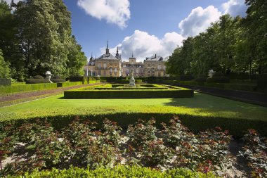 Magnificent ancient park in style of the French classicism clipart