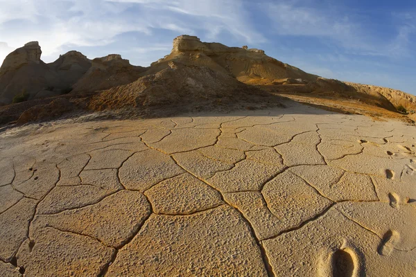 Zonsondergang in de woestijn van Israël — Stockfoto