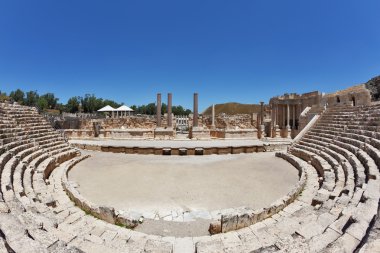 The stone stage in the Roman amphitheater clipart