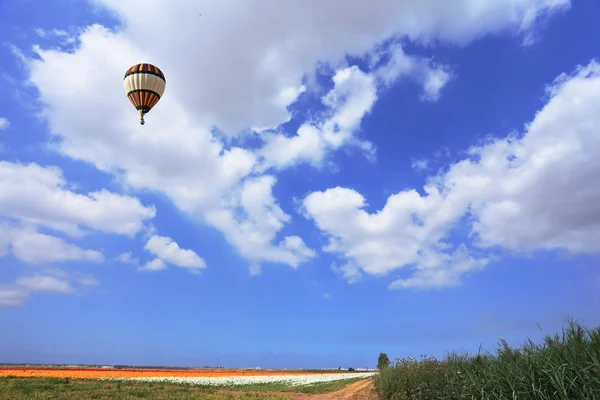 Scenic air balloon in free flight — Stock Photo, Image