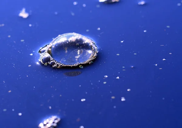 Синий мочевой пузырь на поверхности воды — стоковое фото