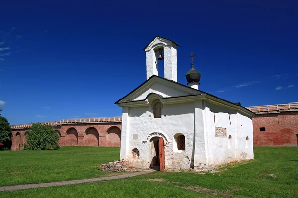 Invecchiamento blanching chiesa tra erba verde — Foto Stock