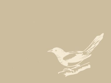 bird on brown background, vector illustration clipart