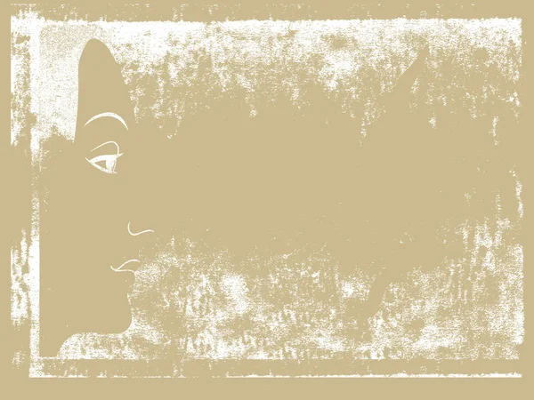 Personnage féminin sur fond grunge, illustration vectorielle — Image vectorielle