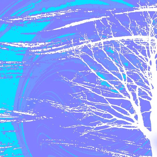 Белое дерево на абстрактном фоне, векторная иллюстрация — стоковый вектор