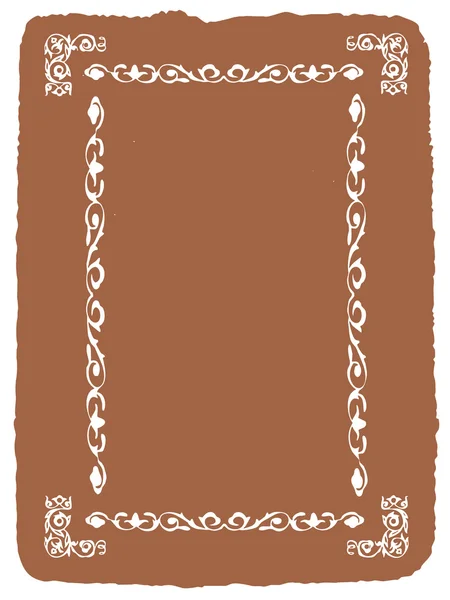 Dekorativ ram på brun bakgrund, vektor illustration — Stock vektor