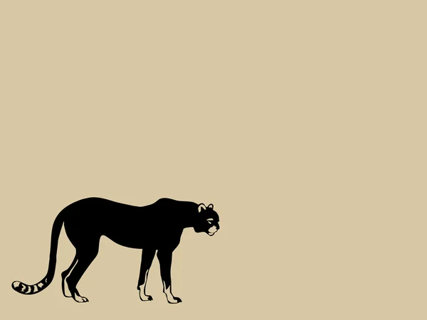 stock vector Black cheeta on brown background, vector illustration