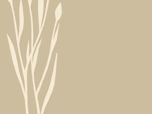 棕色背景，矢量图上植物剪影 — 图库矢量图片