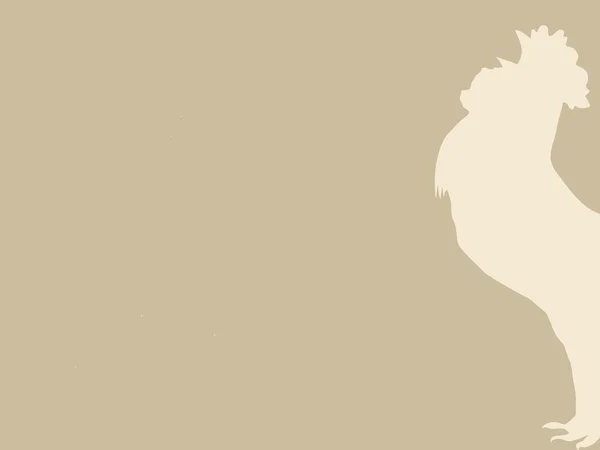 Hahnensilhouette auf braunem Hintergrund, Vektorillustration — Stockvektor