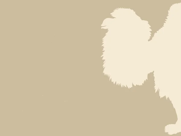 Silueta de camello sobre fondo marrón, ilustración vectorial — Vector de stock