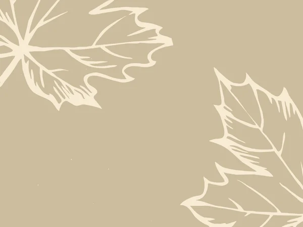 Ξύλο φύλλο σιλουέτα σε καφέ φόντο, εικονογράφηση φορέας — Διανυσματικό Αρχείο