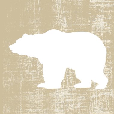 bear silhouette on brown background, vector illustration clipart