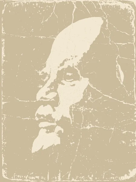Lenin silhouet op bruine achtergrond, vectorillustratie — Stockvector