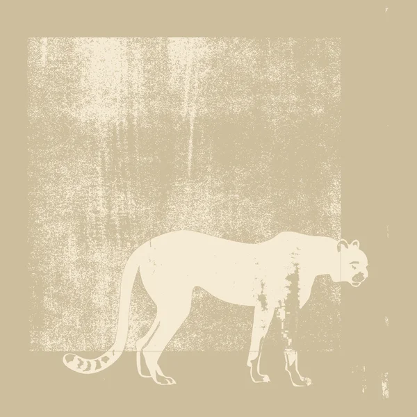 Cheeta-Silhouette auf braunem Hintergrund, Vektorillustration — Stockvektor