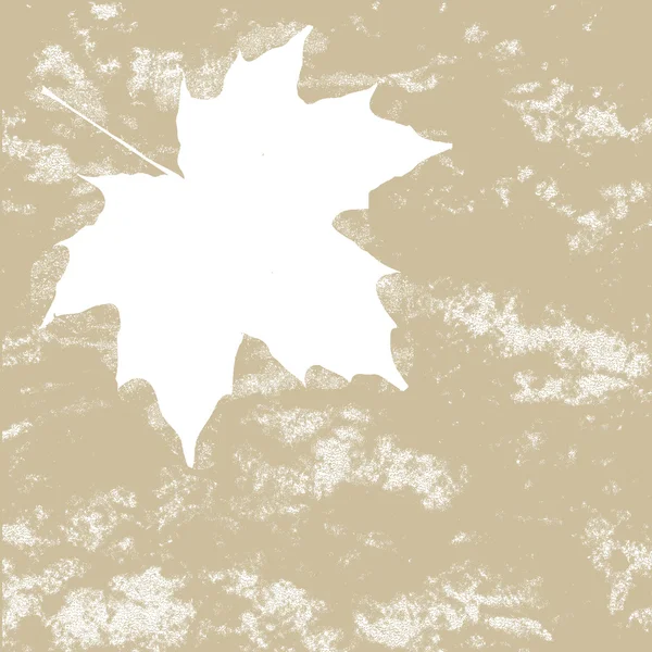 Maple leaf silhouet op bruine achtergrond, vectorillustratie — Stockvector